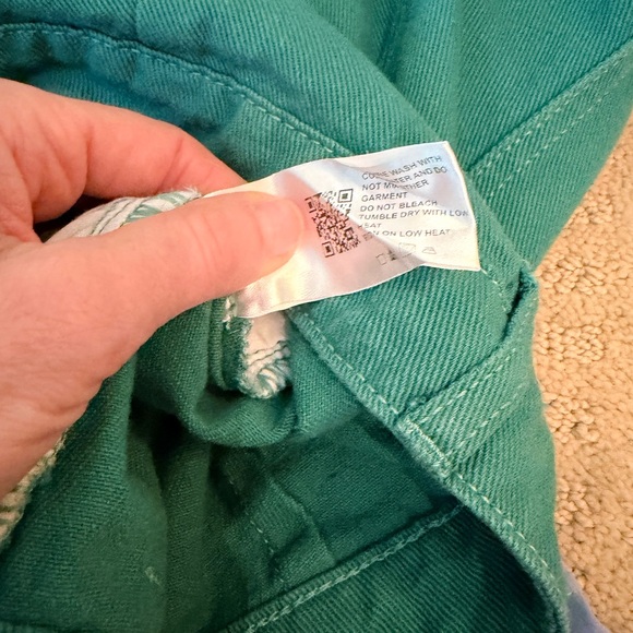 Cider Teal High Waisted Wide Leg Jeans - Picture 7 of 7